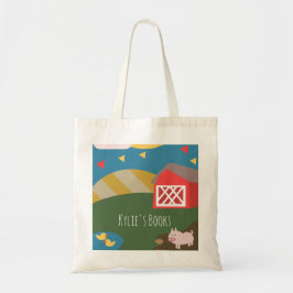 Bolsa Tote Saco de mão de ilustração de fazenda de porcos par