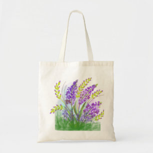 Bolsa Tote Saco de mão de lavanda em aquarela C botânico