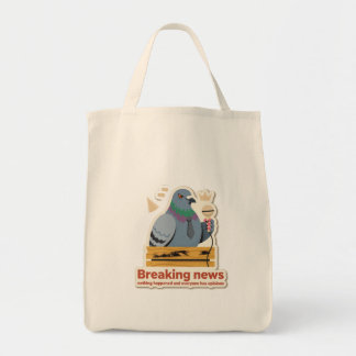 Bolsa Tote Saco de mão de notícias urgentes de pombo sério