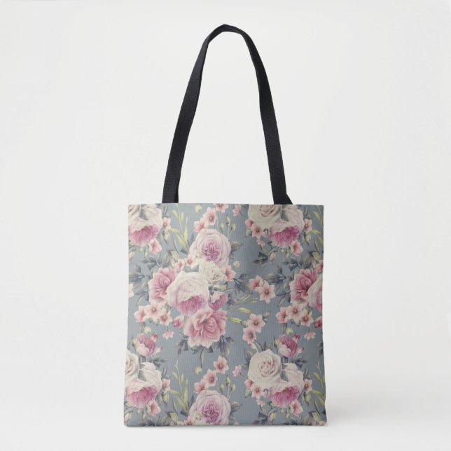 Bolsa Tote saco de mão de rosas rosa (Frente)