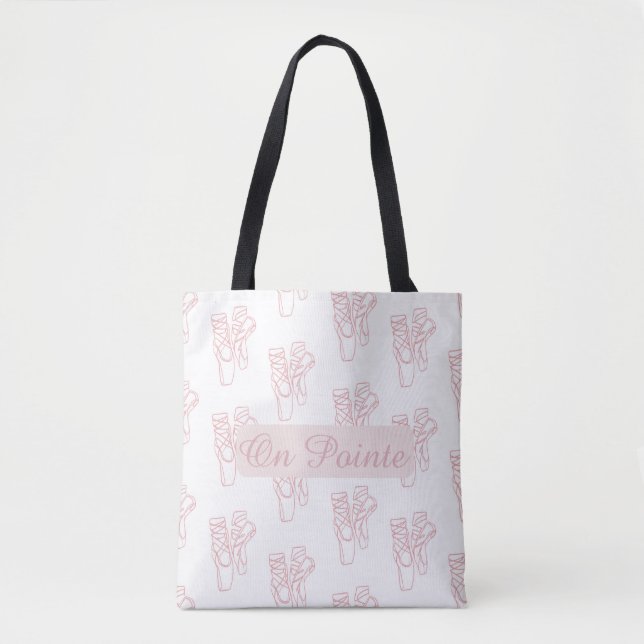Bolsa Tote Saco de mão de sapatos de balé On Pointe (Frente)