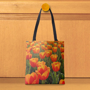 Bolsa Tote Saco de mão de tulipas laranja