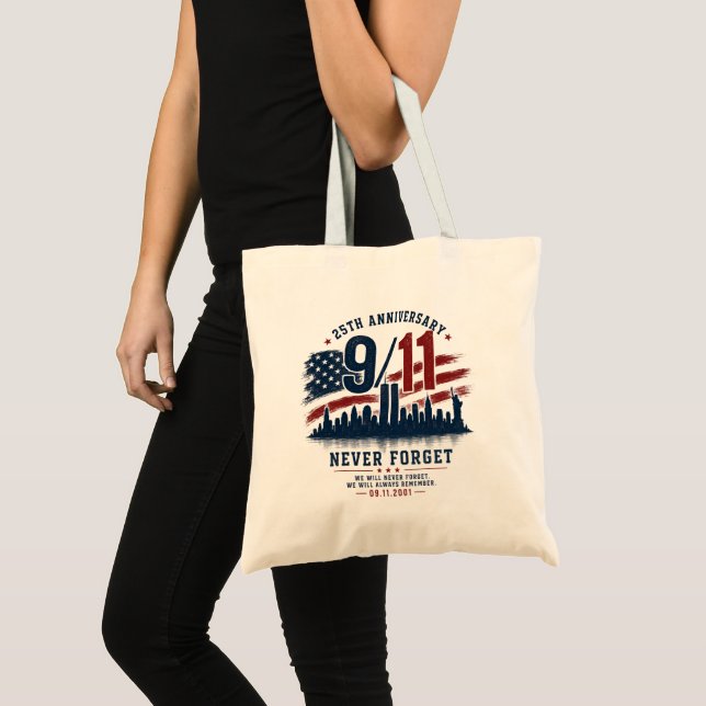 Bolsa Tote Saco de mão do 25º aniversário NEVER FORGET (Frente (produto))