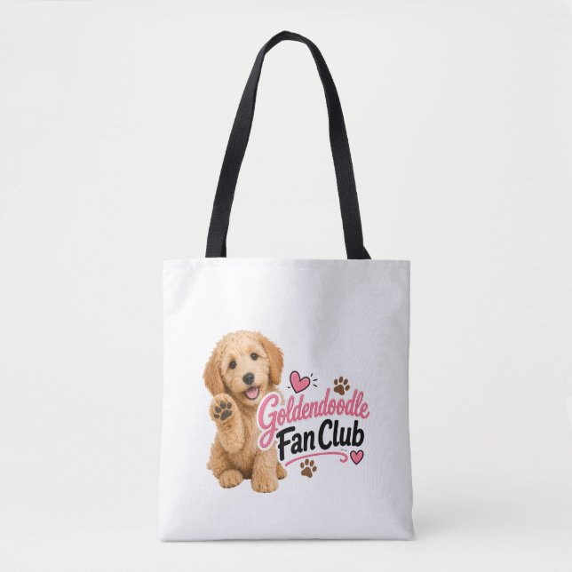 Bolsa Tote Saco de mão do Clube de Fãs do Goldendoodle Fofo (Frente)