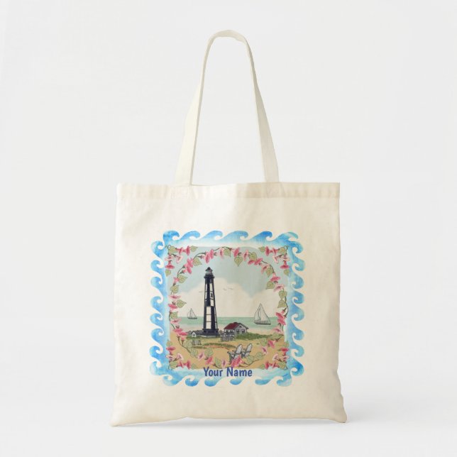 Bolsa Tote Saco de mão do Farol de Cape Henry (Frente)