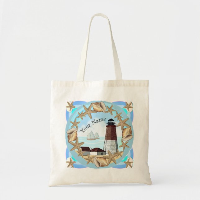 Bolsa Tote Saco de mão do Farol Point Judith (Frente)