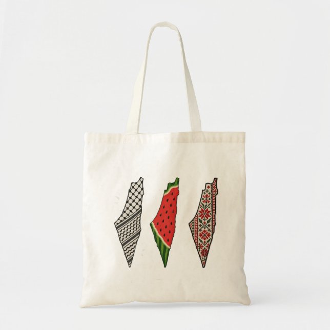 Bolsa Tote Saco de mão do mapa da Palestina (Frente)