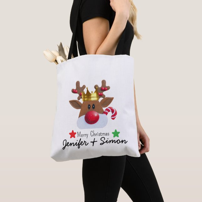 Bolsa Tote Saco de mão elegante de rena de Natal (Close Up)