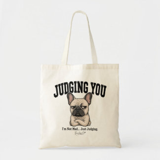 Bolsa Tote Saco de mão engraçado de Bulldog Francês julgando