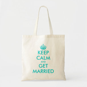 Bolsa Tote Saco de mão engraçado para casamento 'Keep Calm' p