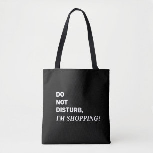 Bolsa Tote Saco de mão engraçado preto e branco com dizeres