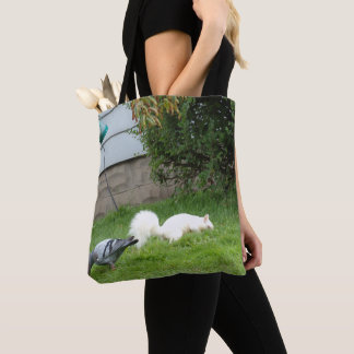 Bolsa Tote Saco de mão esquilo albino e pombos