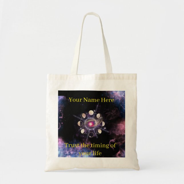 Bolsa Tote Saco de Mão Fases da Lua – Geometria Sagrada & Pes (Frente)
