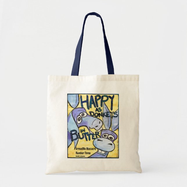 Bolsa Tote Saco de mão Feliz como Burros (Frente)