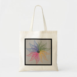 Bolsa Tote Saco de mão - Flor de Pena Colorida