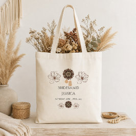 Bolsa Tote Saco de mão floral Boho para damas de honra no cas