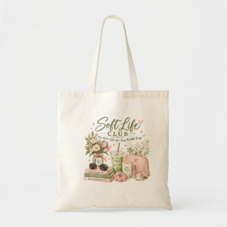 Bolsa Tote Saco de mão floral do Soft Life Club de autocuidad
