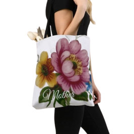 Bolsa Tote Saco de mão floral inspirado em porcelana