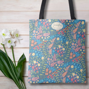 Bolsa Tote Saco de mão floral personalizado Presente para e