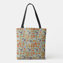 Saco de mão Great Dane Halloween Floral Fofo Kawai