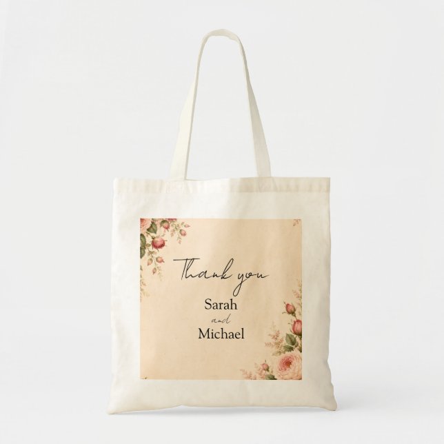 Bolsa Tote saco de mão jardim de rosas antigas (Frente)