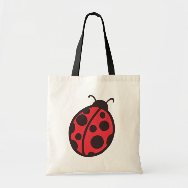 Bolsa Tote Saco de Mão Joia com Joaninha Vermelha (Frente)