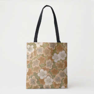 Bolsa Tote Saco de mão Kasho Sansui padrão japonês vintage