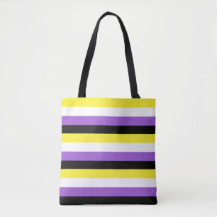 Bolsa Tote Saco de mão LGBT com bandeira não-binária