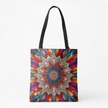 Saco de mão Mandala Boêmio – Vermelho e Dourado Vi