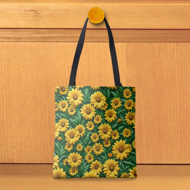 Bolsa Tote Saco de mão Margaridas Amarelas (Tote bag with yellow daisies)