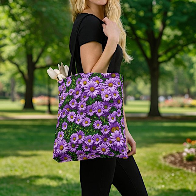 Bolsa Tote Saco de mão Margaridas Roxas (Criador carregado)