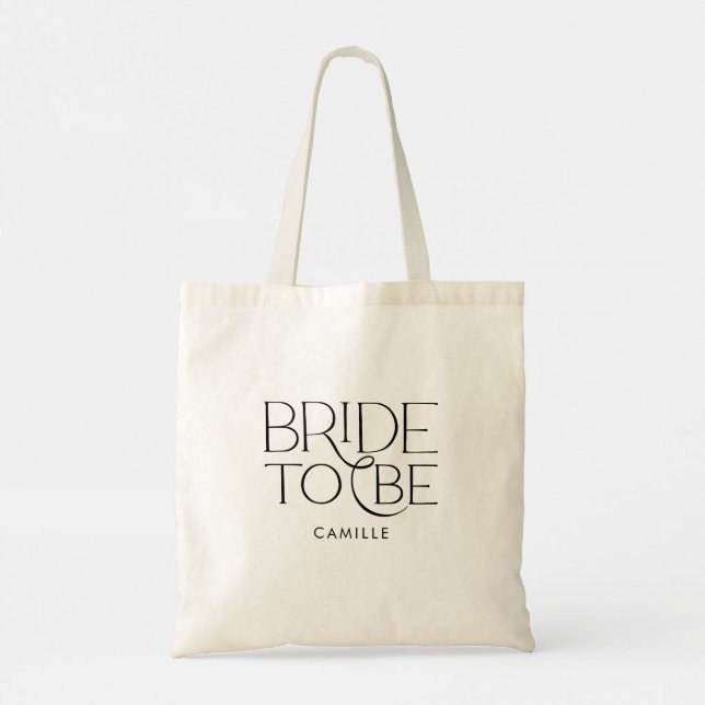 Bolsa Tote Saco de mão Minimal Bride to Be (Verso)