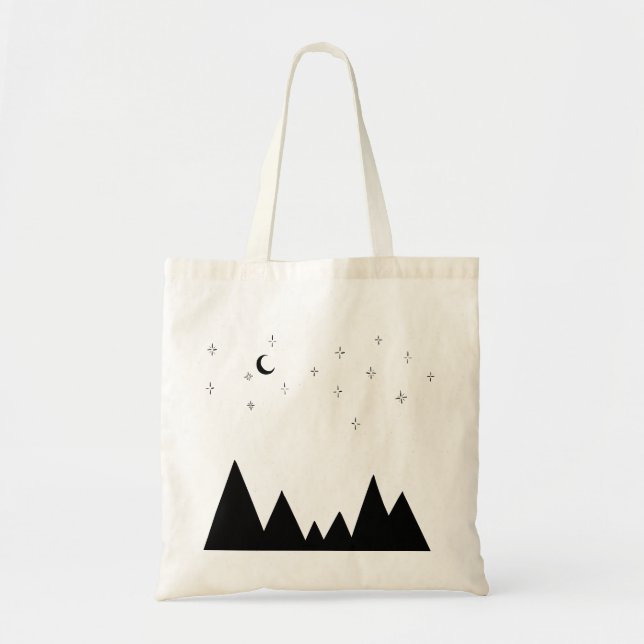 Bolsa Tote Saco de Mão Montanhas e Estrelas (Frente)