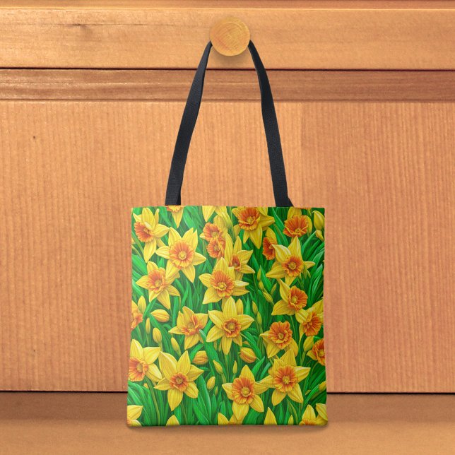 Bolsa Tote Saco de mão Narcisos Amarelos (Tote bag with yellow daffodils)