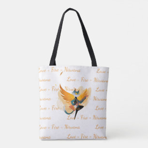 Bolsa Tote Saco de mão Nirvana Cat com Guitarra & Asas – Bran