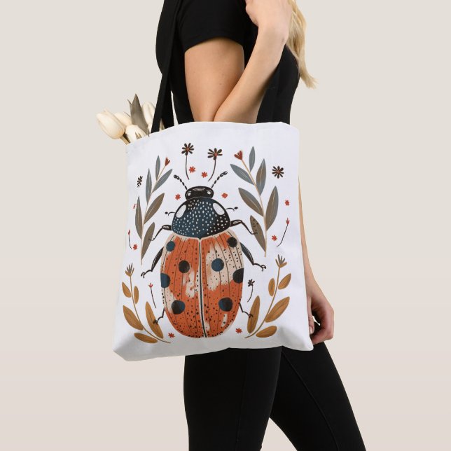 Bolsa Tote Saco de mão Nordic Ladybug (Close Up)