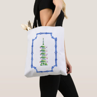 Bolsa Tote Saco de mão Pagode de Natal em Chinoiserie