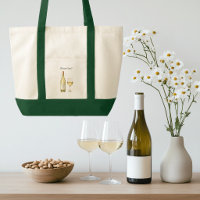 Saco de mão para amante de vinho branco com frase