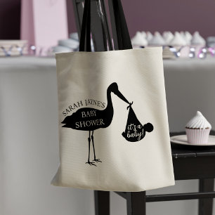 Bolsa Tote Saco de mão para chá de bebê com nome dos pais e e
