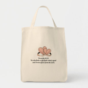 Bolsa Tote Saco de mão para festa de noiva Provérbios 18:22