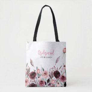 Bolsa Tote Saco de mão para madrinhas com escrita elegante   