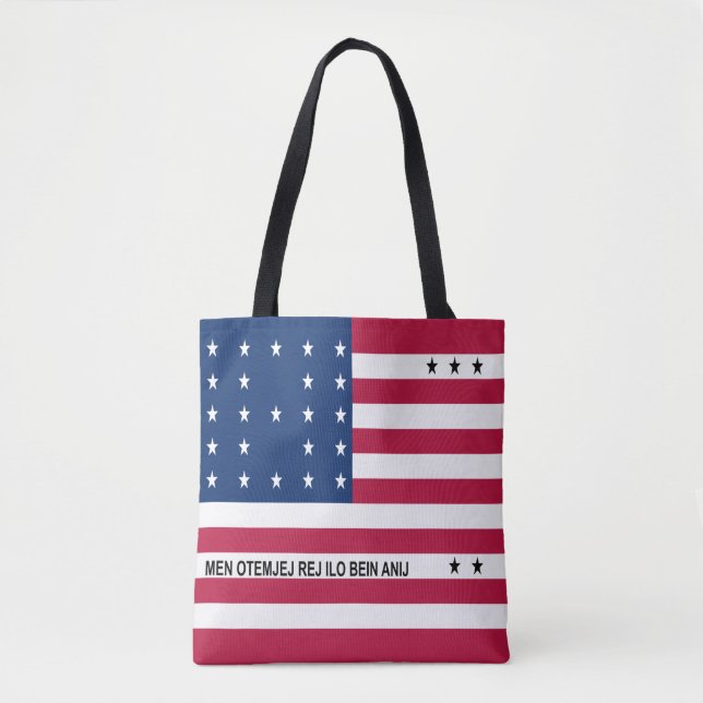 Bolsa Tote Saco de mão patriótico da bandeira do Atol Bikini (Frente)