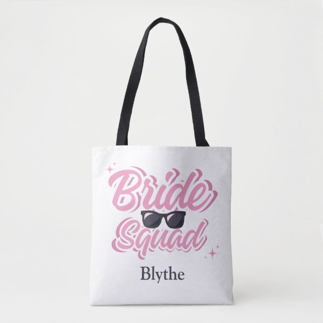 Bolsa Tote Saco de Mão Personalizado Bride Squad para Damas d (Frente)
