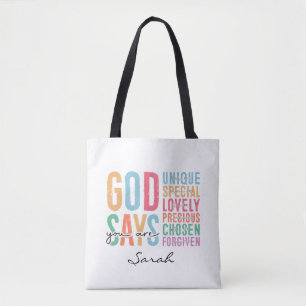 Bolsa Tote Saco de mão personalizado cristão Versículo da B