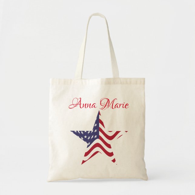 Bolsa Tote Saco de mão personalizado Estrela Patriótica Améri (Frente)