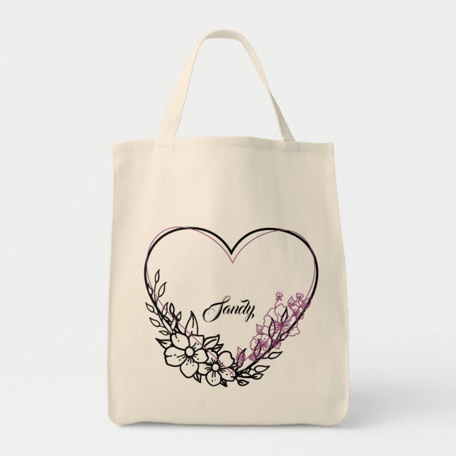 Bolsa Tote Saco de mão personalizado para damas de honra com  (Frente)