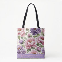 Saco de Mão Personalizado Peônia Floral