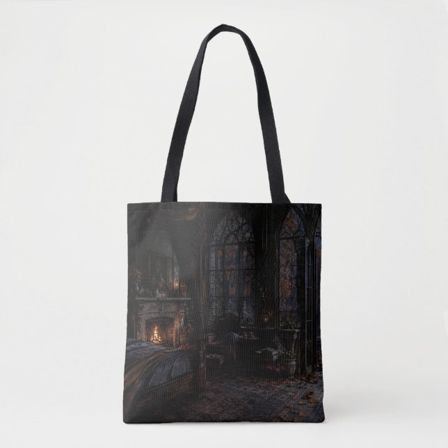 Bolsa Tote Saco de mão Quarto Gótico ao Luar (Frente)