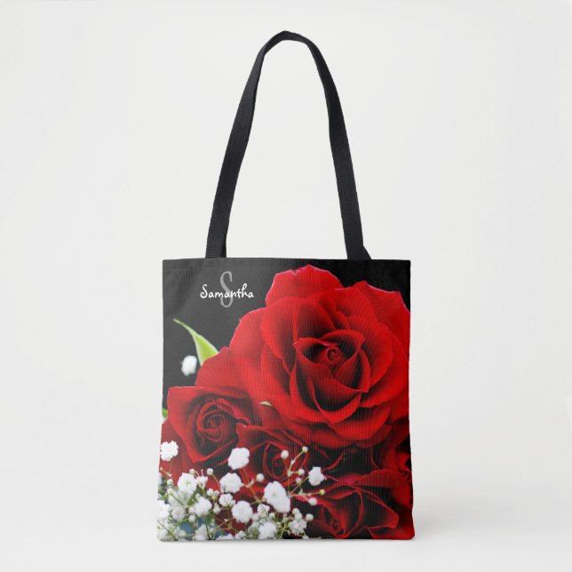 Bolsa Tote Saco de mão Red Roses (Frente)