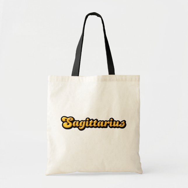 Bolsa Tote Saco de mão Retro Zodíaco Sagitário (Frente)